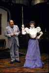 Actors Patricia Elliott & Laurie Main in a scene fr. the Circle in the Square production of the play "13 Rue de L'Amour." (New York)