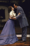 Actors Patricia Elliott & Bernard Fox in a scene fr. the Circle in the Square production of the play "13 Rue de L'Amour." (New York)