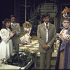 Actors (L-R) Kathleen Widdoes, John Glover, Patricia Conolly, James Valentine and Elizabeth Wilson in a scene from the Circle in the Square production of the play "The Importance of Being Earnest." (New York)