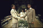 Actors (L-R) John Glover, Kathleen Widdoes, Patricia Conolly and James Valentine in a scene from the Circle in the Square production of the play "The Importance of Being Earnest." (New York)