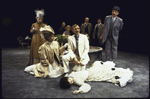 Actors (Front L-R) Kate Wilkinson, Laurie Kennedy, George Grizzard, Ann Sachs (on floor) and Richard Woods in a scene from the Circle in the Square production of the play "Man and Superman." (New York)