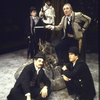 Actors (Front L-R) John Carroll and James Storm; (Top L-R) Robert Nichols, David Berman and Phil Bosco in a scene from the Circle in the Square production of the play "Man and Superman." (New York)