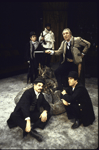 Actors (Front L-R) John Carroll and James Storm; (Top L-R) Robert Nichols, David Berman and Phil Bosco in a scene from the Circle in the Square production of the play "Man and Superman." (New York)