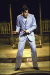 Actor Raul Julia in a scene from the Circle in the Square production of the musical "Where's Charley?." (New York)