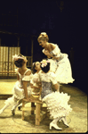 Actresses Pamela Burrell (L) and Karen Jablons (Standing) with cast in a scene from the Circle in the Square production of the musical "Where's Charley?." (New York)