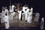 Actor Bernard Kates (C) with cast in a scene from the American Shakespeare Festival's production of the play "Julius Caesar." (Stratford)