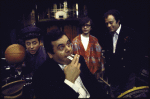Actors (L-R) Joseph Bova, Paul Sorvino, Austin Pendleton & Bob Dishy in a scene fr. the Circle in the Square production of the play "An American Millionaire." (New York)