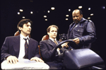 Actors (L-R) Griffin Dunne, Keith Szarabajka & Mike Hodge in a scene fr. the Circle in the Square production of the play "Search and Destroy." (New York)