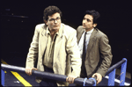 Actors (L-R) Thomas G. Waites & Griffin Dunne in a scene fr. the Circle in the Square production of the play "Search and Destroy." (New York)