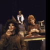 Actors (L-R) Eddie Korbich, Bob Gunton (rear, slashing throat) & Beth Fowler in a scene fr. the Circle in the Square production of the musical "Sweeney Todd." (New York)