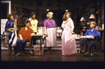 Actresses (L-R) Mary Fogarty, Margo Martindale, Constance Shulman, Kate Wilkinson, Betsy Aidem & Rosemary Prinz in a scene fr. the Off-Broadway run of the WPA Theatre's production of the play "Steel Magnolias." (New York)