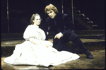 Actors Lisabeth Bartlett & Christopher Walken in a scene fr. the American Shakespeare Theatre's production of the play "Hamlet." (Stratford)
