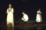 Actors (L-R) Lisabeth Bartlett, Chris Sarandon & Anne Baxter in a scene fr. the American Shakespeare Theatre's production of the play "Hamlet." (Stratford)