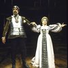 Actors Anne Baxter & Fred Gwynne in a scene fr. the American Shakespeare Theatre's production of the play "Hamlet." (Stratford)