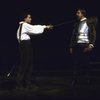 Actor (L-R) Chris Sarandon & Fred Gwynne in a scene fr. the American Shakespeare Theatre's production of the play "Hamlet." (Stratford)