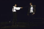 Actor (L-R) Chris Sarandon & Fred Gwynne in a scene fr. the American Shakespeare Theatre's production of the play "Hamlet." (Stratford)