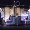 Actors (L-R) John Cullum & Kevin Kline in a scene fr. the Broadway musical "On the Twentieth Century." (New York)