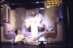 Actors Madeline Kahn & Kevin Kline in a scene fr. the Broadway musical "On the Twentieth Century." (New York)