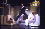 Actors Madeline Kahn & John Cullum in a scene fr. the Broadway musical "On the Twentieth Century." (New York)