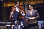 Actors Willi Burke & John Cullum in a scene fr. the Broadway musical "On the Twentieth Century." (New York)