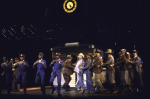 Actors in a scene fr. the Broadway musical "On the Twentieth Century." (New York)