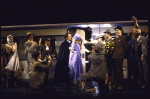 Actors Madeline Kahn & John Cullum (C) w. cast in a scene fr. the Broadway musical "On the Twentieth Century." (New York)