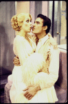 Actors Judy Kaye & Kevin Kline in a scene fr. the replacement cast of the Broadway musical "On the Twentieth Century." (New York)