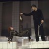 Actors Anita Morris & Raul Julia in a scene fr. the Broadway musical "Nine." (New York)