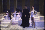 Actors (Front L-R) Shelly Burch & Raul Julia in a scene fr. the Broadway musical "Nine." (New York)