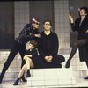 Actors Laura Kenyon, Cameron Johann, Raul Julia and Liliane Montevecchi in a scene from the Broadway production of the musical "Nine."