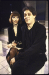 Actors Karen Akers & Raul Julia in a scene fr. the Broadway musical "Nine." (New York)