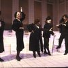 Actors (L-R) Linda Kerns, Dee Etta Rowe, Alaina Warren Zachary, Lulu Downs & Raul Julia in a scene fr. the Broadway musical "Nine." (New York)