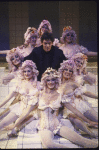 Actor Raul Julia (C) w. cast in a scene fr. the Broadway musical "Nine." (New York)