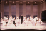 Actor Raul Julia (C) w. cast in a scene fr. the Broadway musical "Nine." (New York)