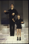 Actors (L-R) Raul Julia & Cameron Johann in a scene fr. the Broadway musical "Nine." (New York)