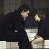 Actors (L-R) Raul Julia & Cameron Johann in a scene fr. the Broadway musical "Nine." (New York)