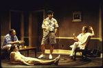 Actors (L-R) Mark Blum, Carolyn McCormick, Kevin O'Rourke & Mia Dillon in a scene fr. the WPA Theatre's production of the play "Laureen's Whereabouts." (New York)