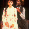 Actors Morgan Freeman and Tracey Ullman in Joseph Papp's old-west style production of William Shakespeare's play "The Taming of the Shrew" Central Park.