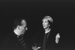 New York City Ballet choreographer George Balanchine talking to Felia Dubrovska, former dancer and now teacher at the School of American Ballet (New York)