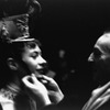 New York City Ballet, George Balanchine adjusts Diana Adams hat for "Stars and Stripes" (New York)