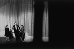 New York City Ballet production of "The Seven Deadly Sins" Allegra Kent, Lotte Lenya and conductor Robert Irving take a bow front of curtain, choreography by George Balanchine (New York)