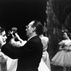 New York City Ballet production of "Gounod Symphony", George Balanchine adjusts tiara for Judith Green, choreography by George Balanchine (New York)