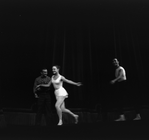 New York City Ballet production of "Square Dance" with Patricia Wilde and NIcholas Magallanes taking bow after performance, choreography by George Balanchine (New York)