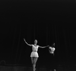 New York City Ballet production of "Square Dance" with Patricia Wilde and Nicholas Magallanes taking bow after performance, choreography by George Balanchine (New York)