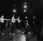 New York City Ballet production of "Square Dance" with George Balanchine rehearsing NIcholas Magallanes, choreography by George Balanchine (New York)