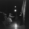 New York City Ballet production of "Scotch Symphony" with George Balanchine rehearsing Melissa Hayden before curtain, choreography by George Balanchine (New York)