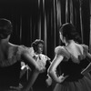 New York City Ballet production of "Scotch Symphony" Janet Reed (ballet mistress) gives notes to dancers, choreography by George Balanchine (New York)