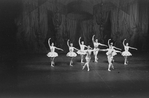 New York City Ballet production of "Divertimento No. 15" with Michael Lland and Roy Tobias (front) and Jillana, Susan Borree, Patricia Wilde, Jonathan Watts, Judith Green and Allegra Kent, choreography by George Balanchine (New York)