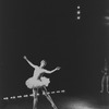 New York City Ballet production of "Swan Lake" with Melissa Hayden rehearsing on stage alone, choreography by George Balanchine (New York)