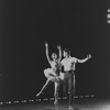 New York City Ballet production of "Swan Lake" with Melissa Hayden rehearsing on stage with Jacques d'Amboise, choreography by George Balanchine (New York)